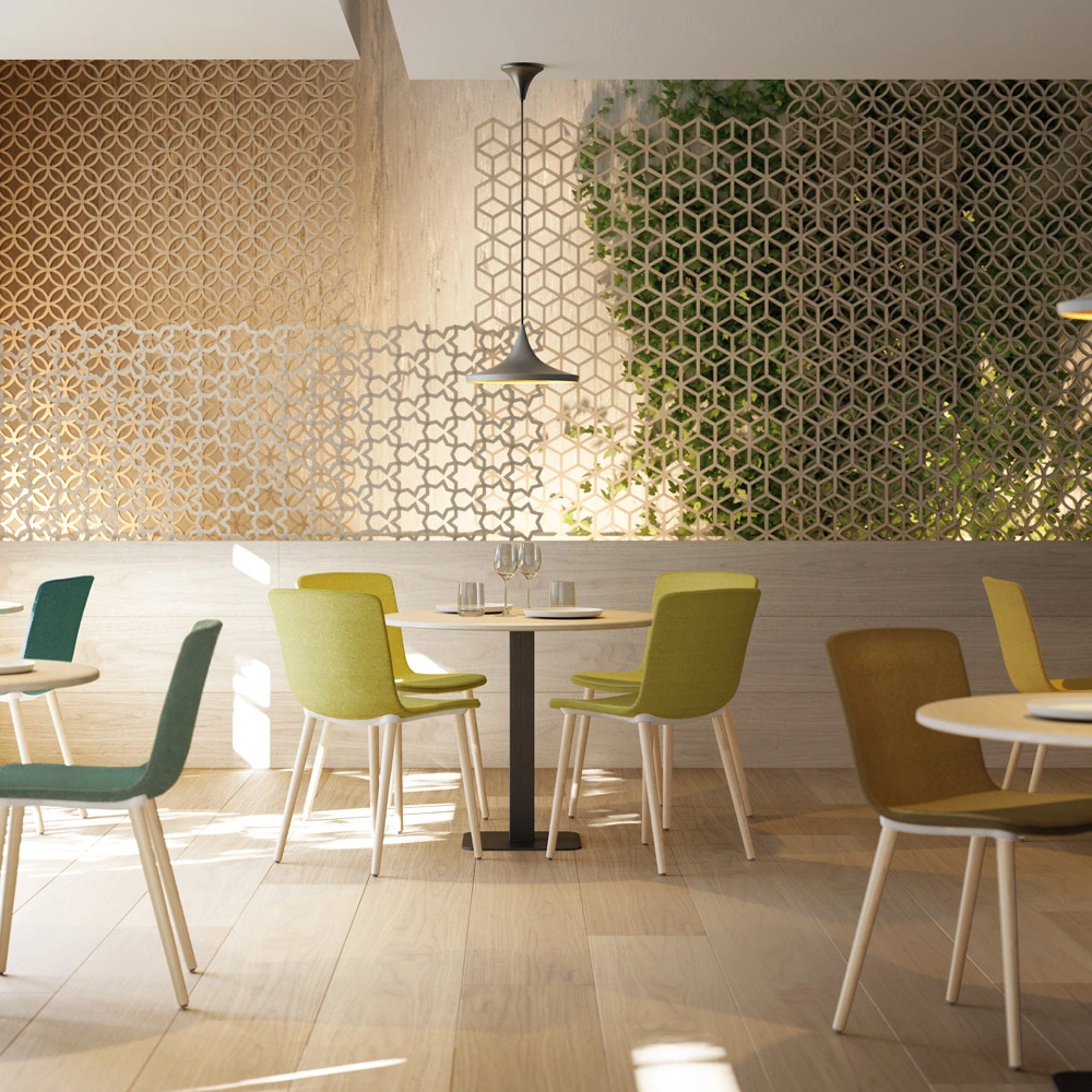 Mobiliario de hostelería — GLOVE 4 LEGGED BEECH UPHOLSTERED