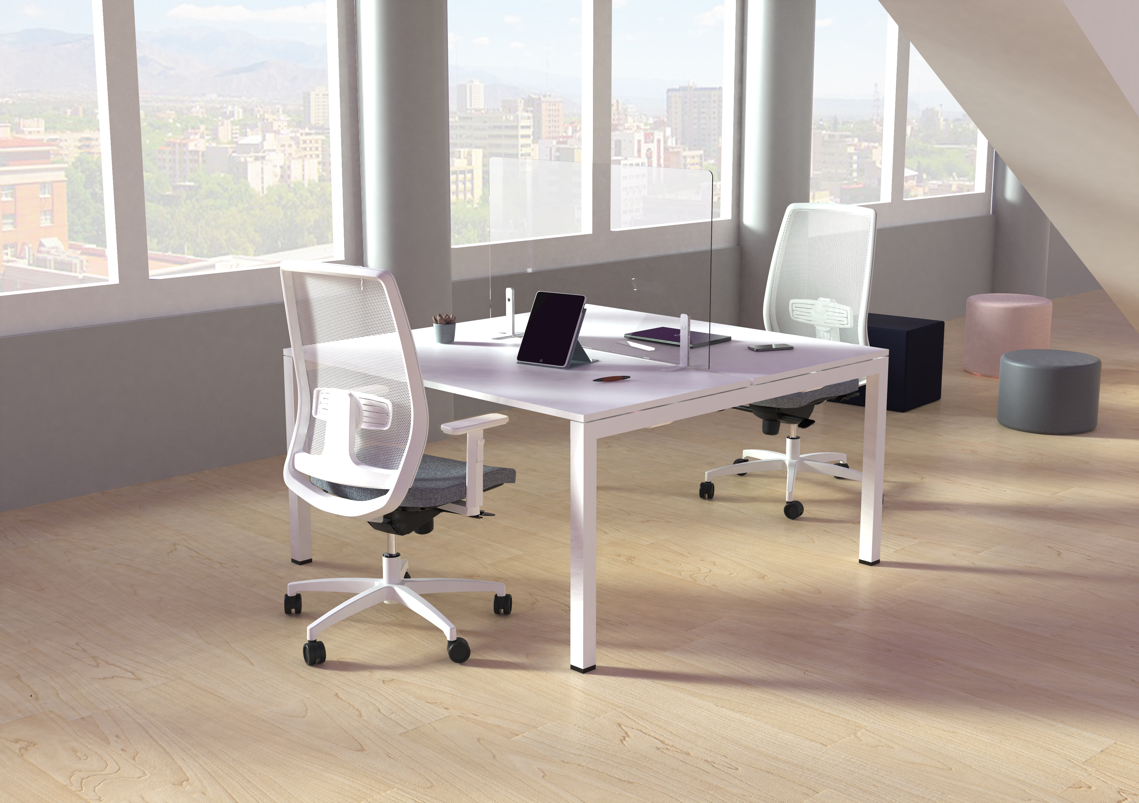 Sillas giratorias — New Light blanca 11